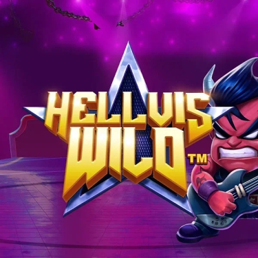 hellvis wild man in devils mask playing guitar